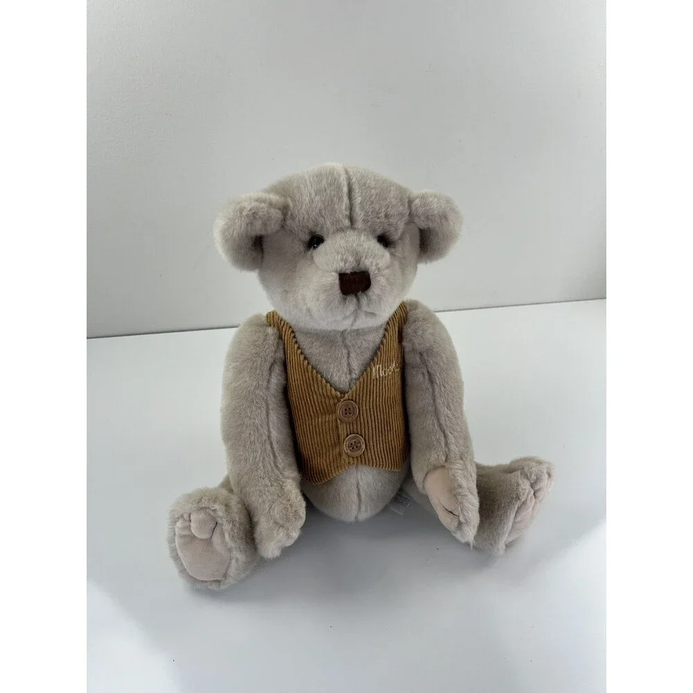 Vintage Dakin Teddy Bear Plush Stuffed Animal Mocha Corduroy Vest #24794 Plushie